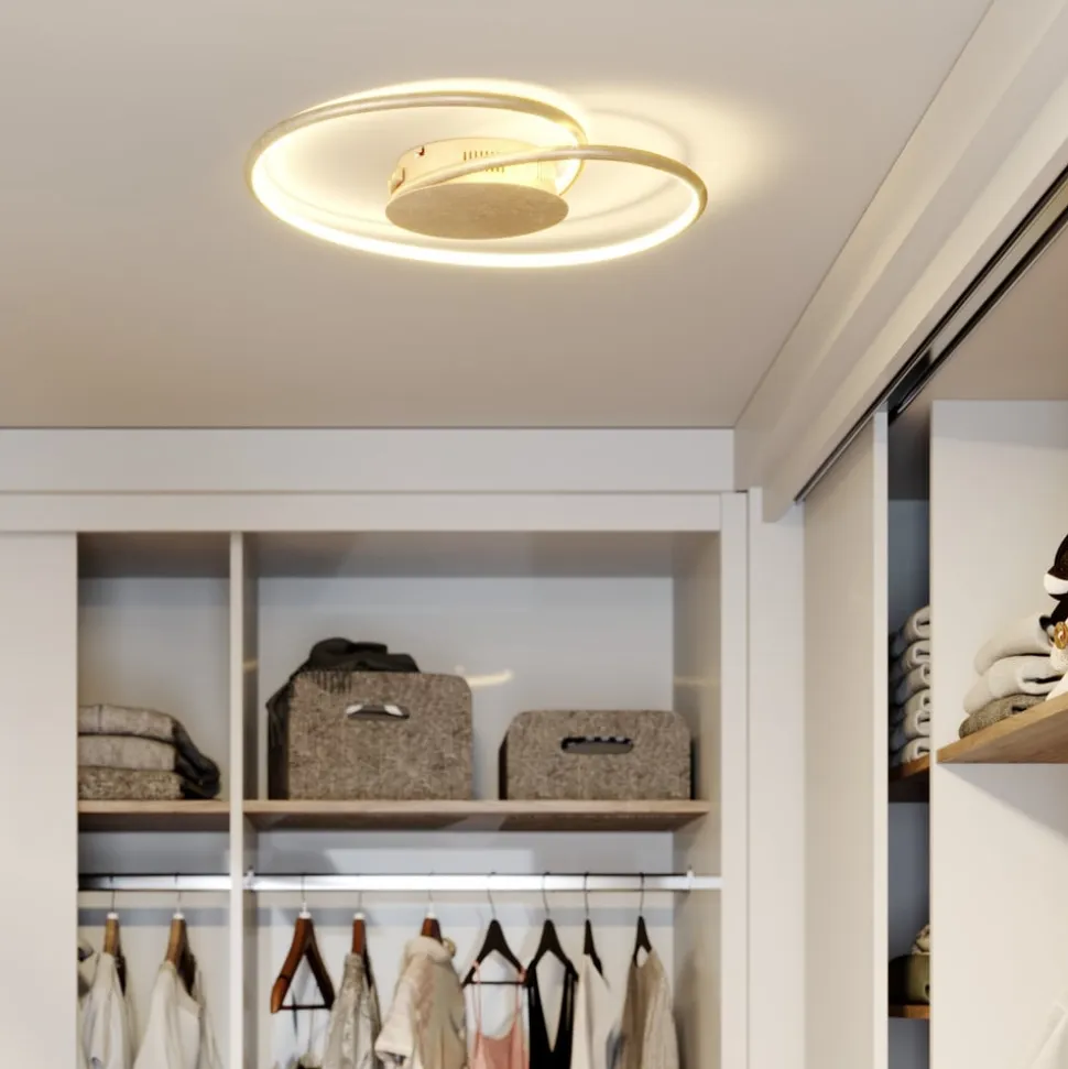 Lindby LED-loftlampe Joline, Ø 45 cm, guldfarvet, metal