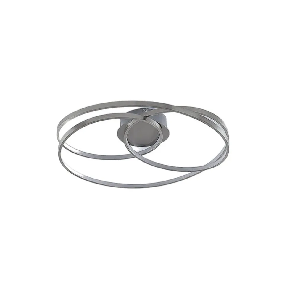 Lindby LED-loftlampe Joline, Ø 60 cm, nikkelfarvet, metal