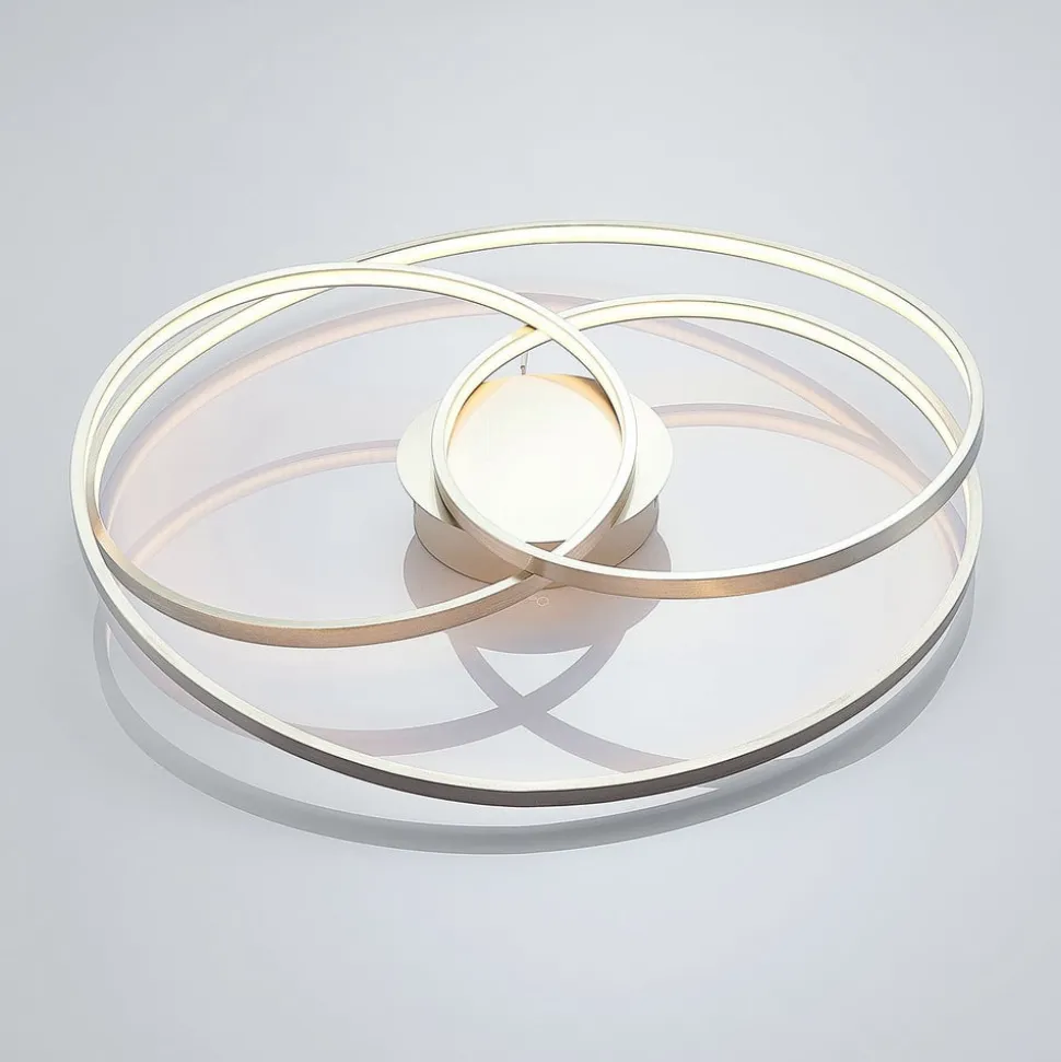 Lindby LED-loftlampe Joline, Ø 60 cm, nikkelfarvet, metal