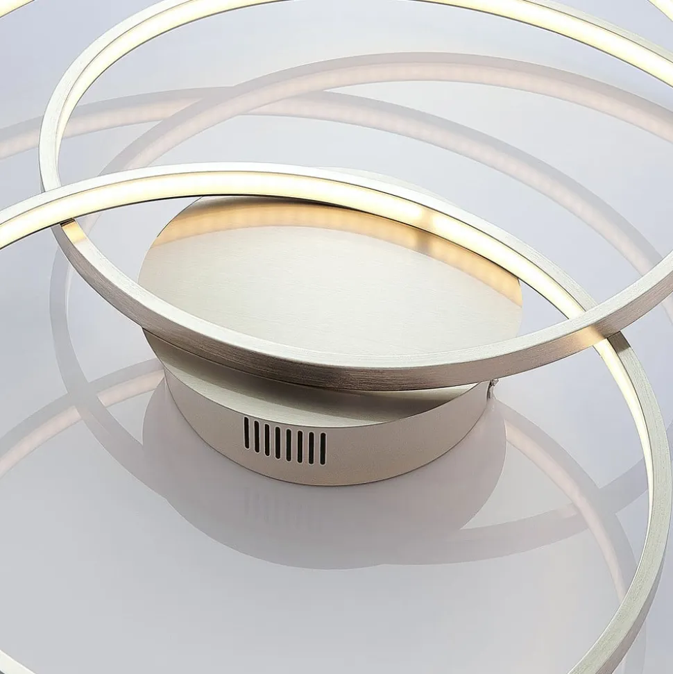 Lindby LED-loftlampe Joline, Ø 60 cm, nikkelfarvet, metal