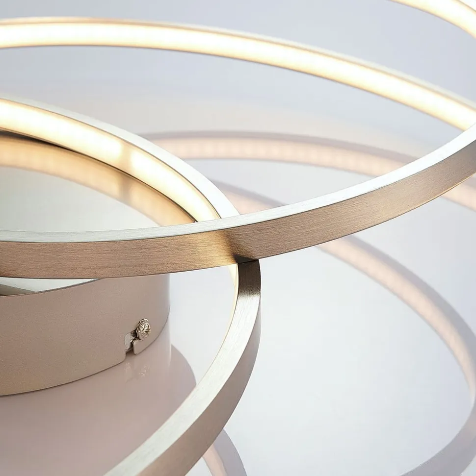 Lindby LED-loftlampe Joline, Ø 60 cm, nikkelfarvet, metal
