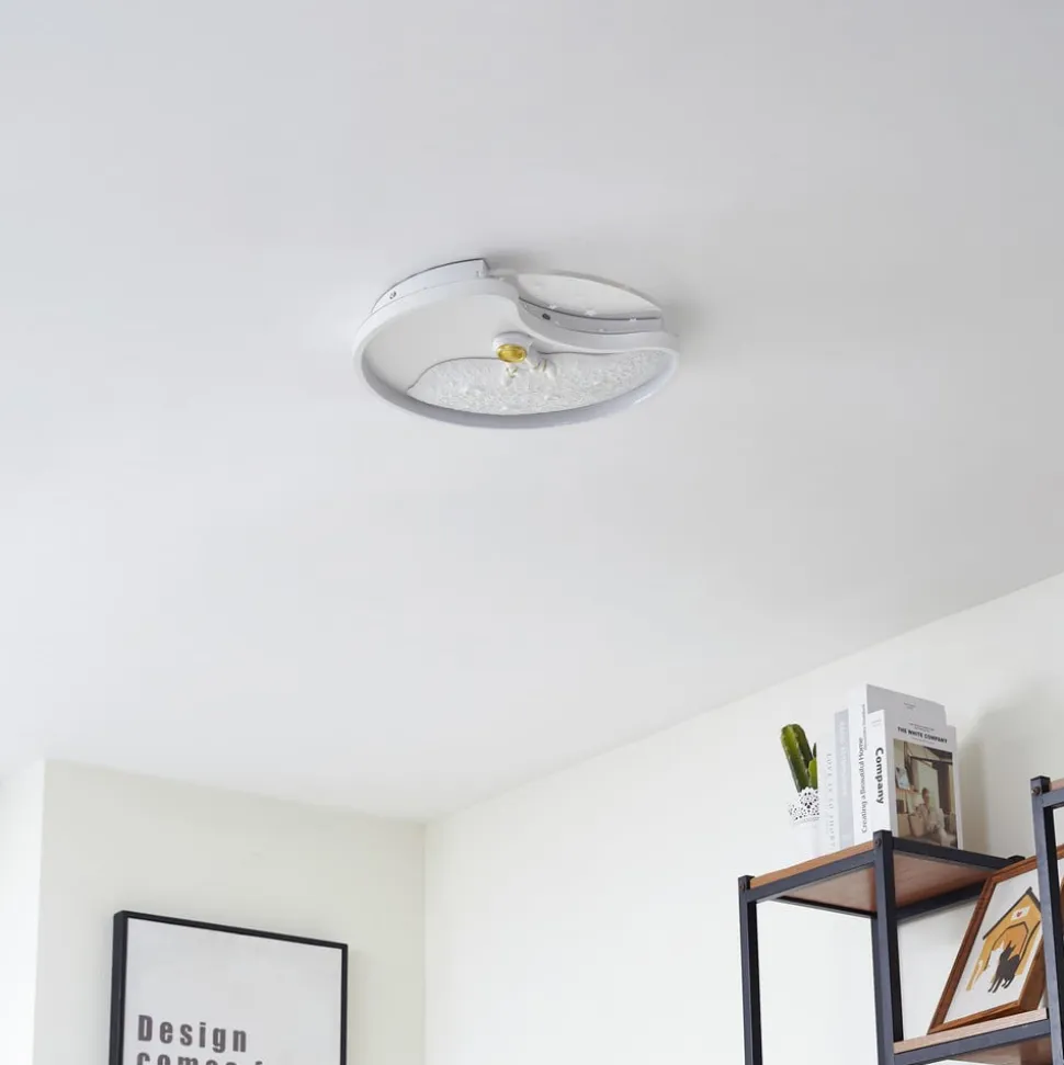 Lindby LED-loftlampe Kosmo, 40 cm, hvid, metal, moon
