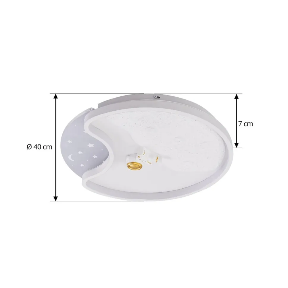 Lindby LED-loftlampe Kosmo, 40 cm, hvid, metal, moon