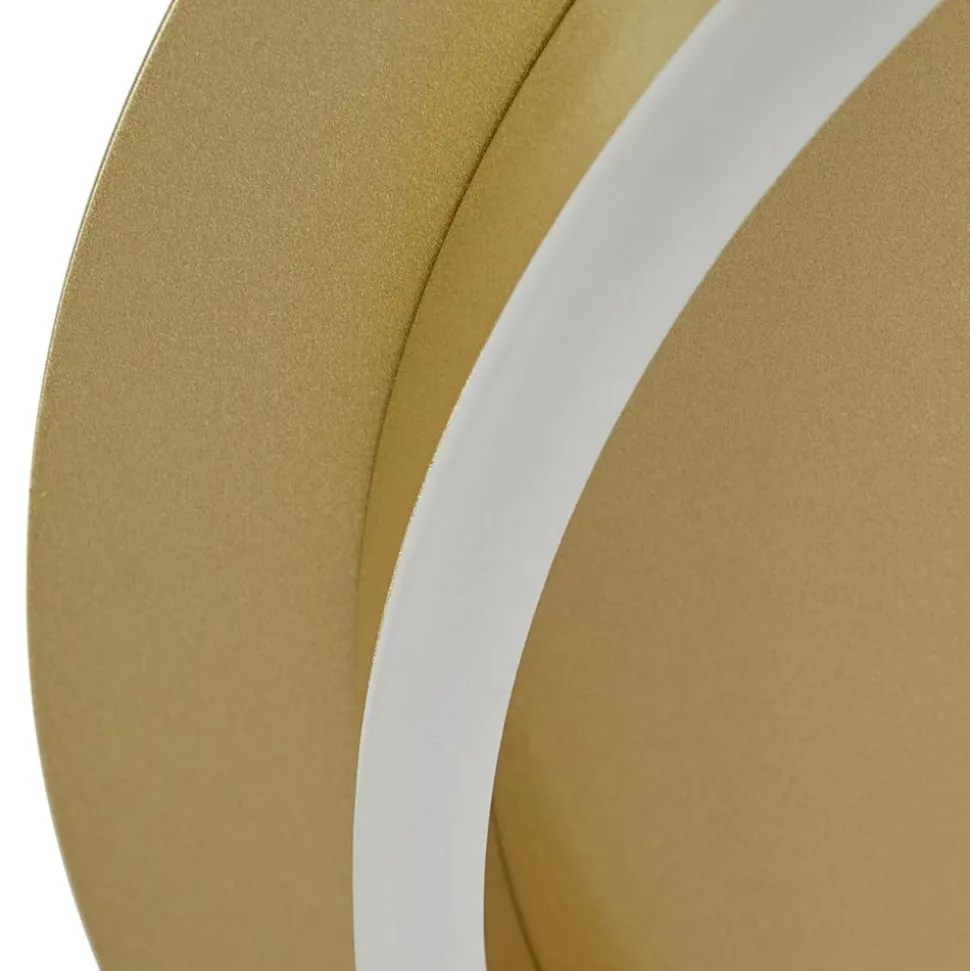 Lindby LED-loftlampe Kunis, guld, plast, Ø 46 cm