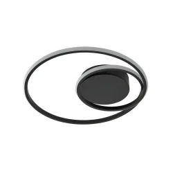 Lindby LED-loftlampe Kyron, sort, aluminium, dæmpbar, Ø45cm