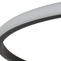 Lindby LED-loftlampe Kyron, sort, aluminium, dæmpbar, Ø45cm