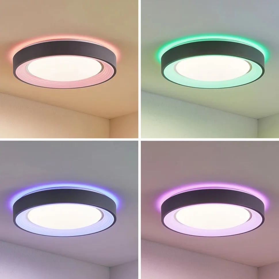Lindby LED-loftlampe Lindum, RGB, CCT, fjernbetjening, dæmpbar
