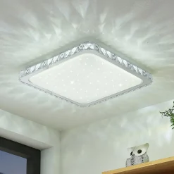 Lindby LED-loftlampe Lorand, krystaller, CCT, fjernbetjening