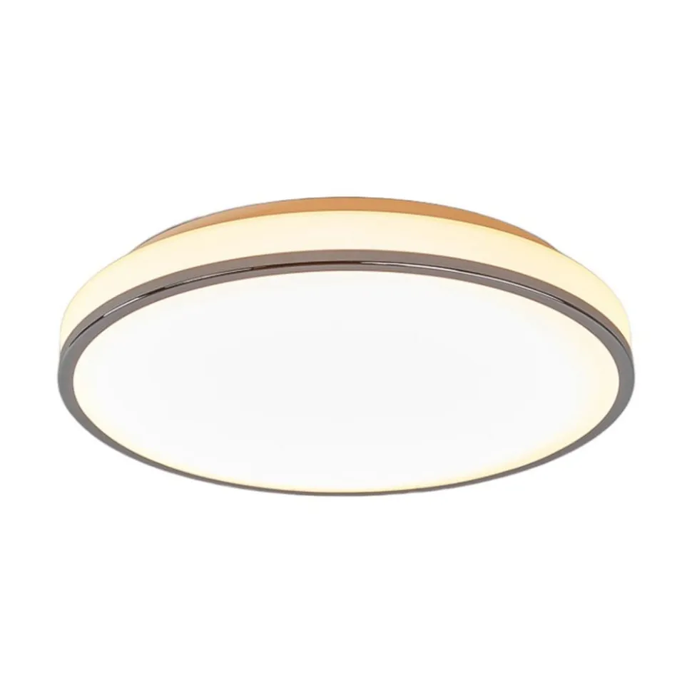 Lindby LED-loftlampe Lyss, Ø 40 cm, kromfarvet, IP44