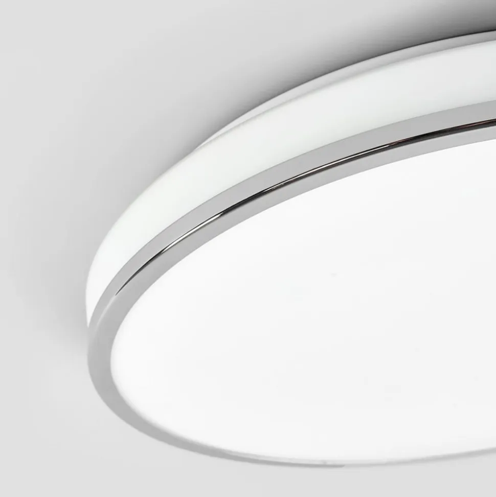 Lindby LED-loftlampe Lyss, Ø 40 cm, kromfarvet, IP44