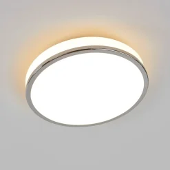 Lindby LED-loftlampe Lyss, Ø 28 cm, kromfarvet, IP44