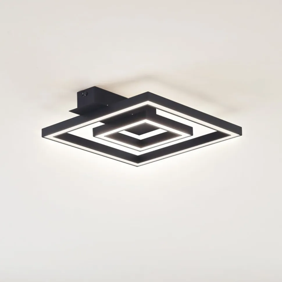 Lindby LED-loftlampe Madamo, sort, 30 cm, 3000K, aluminium