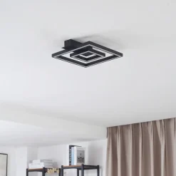 Lindby LED-loftlampe Madamo, sort, 30 cm, 3000K, aluminium