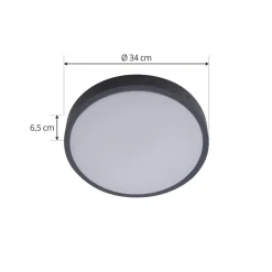 Lindby LED-loftlampe Manala, betongrå, RGB, CCT, fjernbetjening