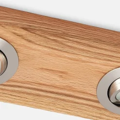 Lindby LED-loftlampe Mikari, 48 cm, træ, drejelig