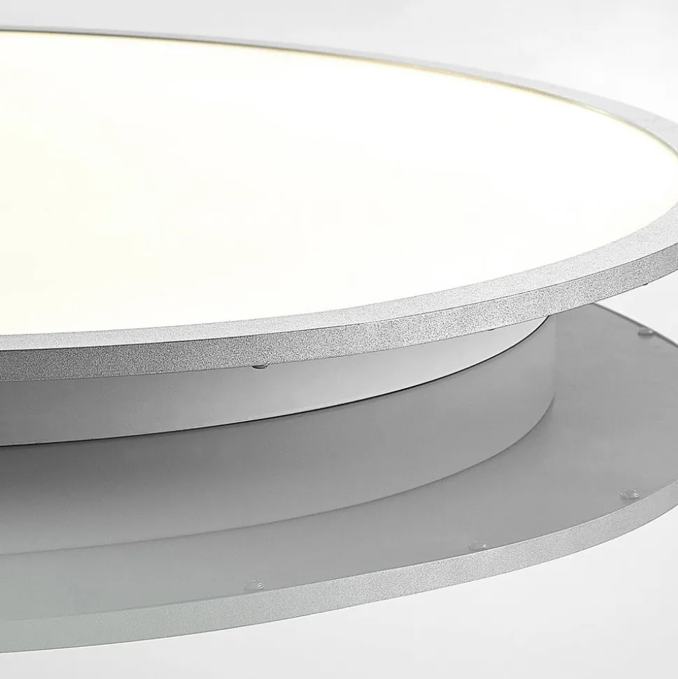 Lindby LED-loftlampe Narima, 4.000 K, Ø 80 cm, sølv