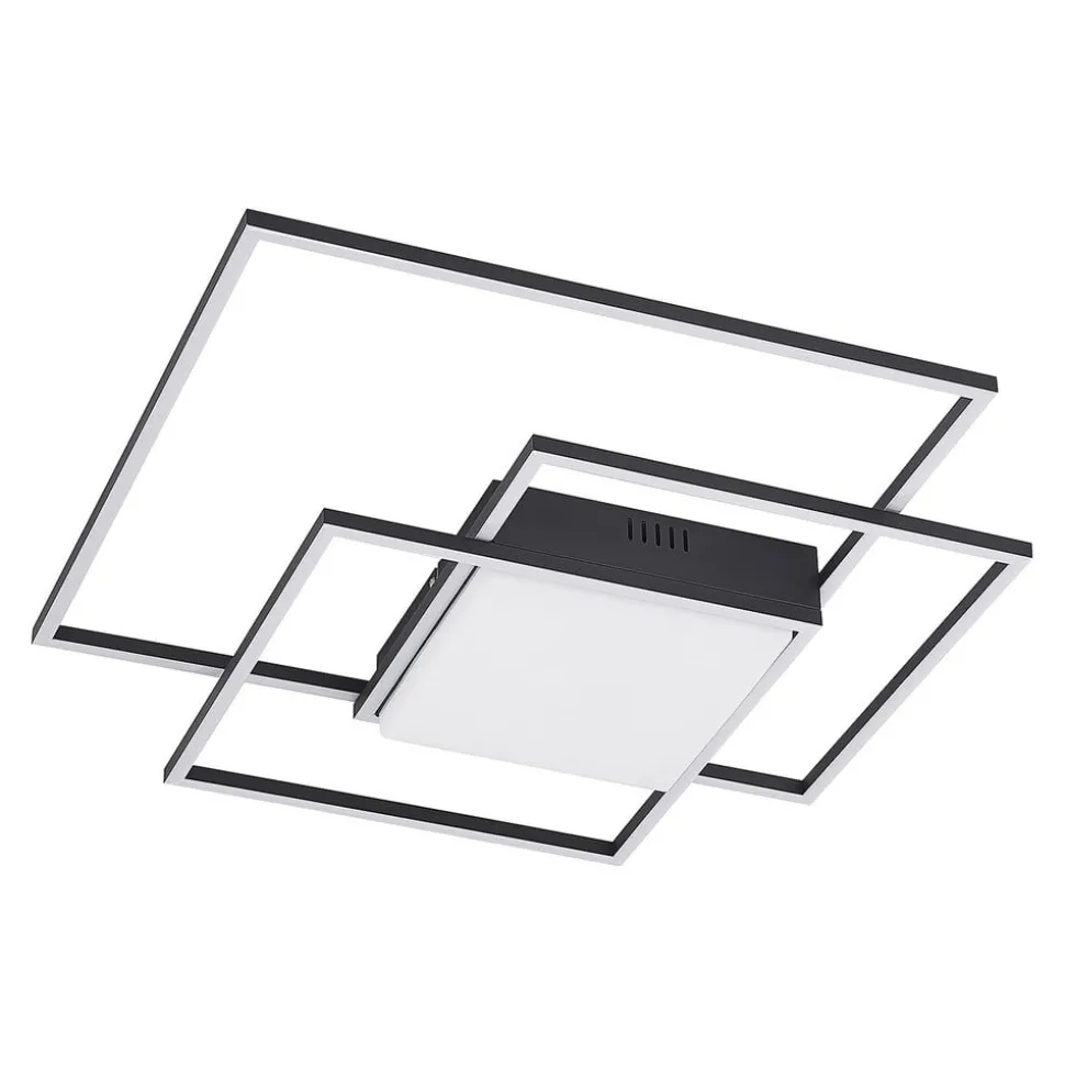 Lindby LED-loftlampe Nelinka, 60 cm, sort, aluminium