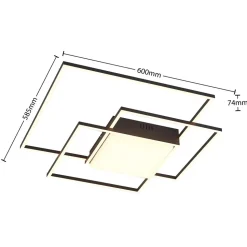 Lindby LED-loftlampe Nelinka, 60 cm, sort, aluminium