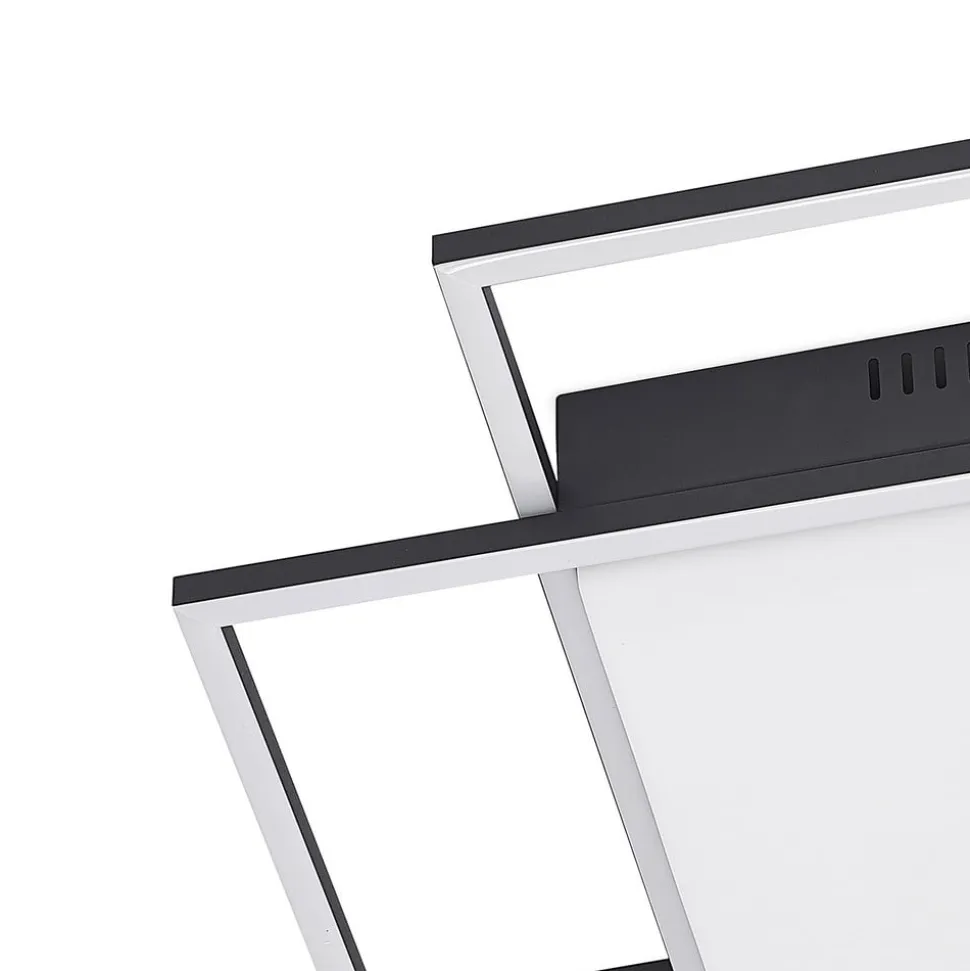 Lindby LED-loftlampe Nelinka, 60 cm, sort, aluminium