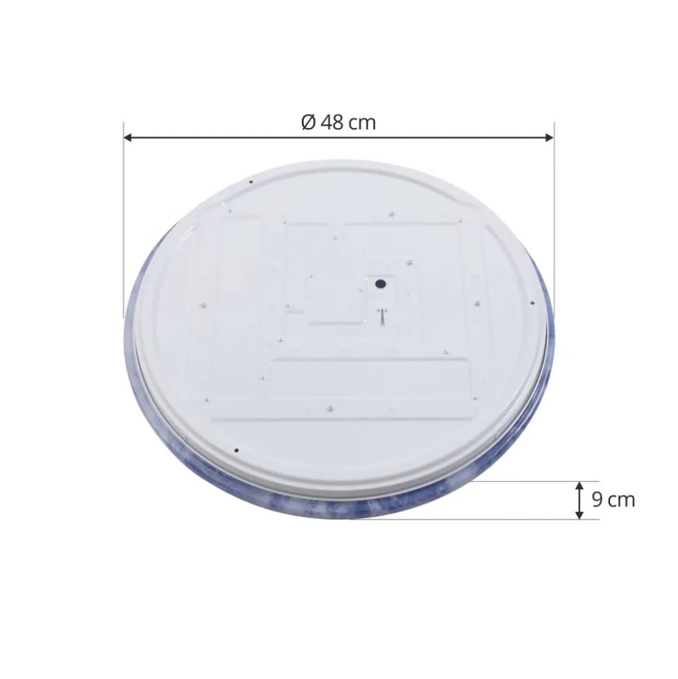 Lindby LED-loftlampe Orbi, 48 cm, blå/hvid, plast
