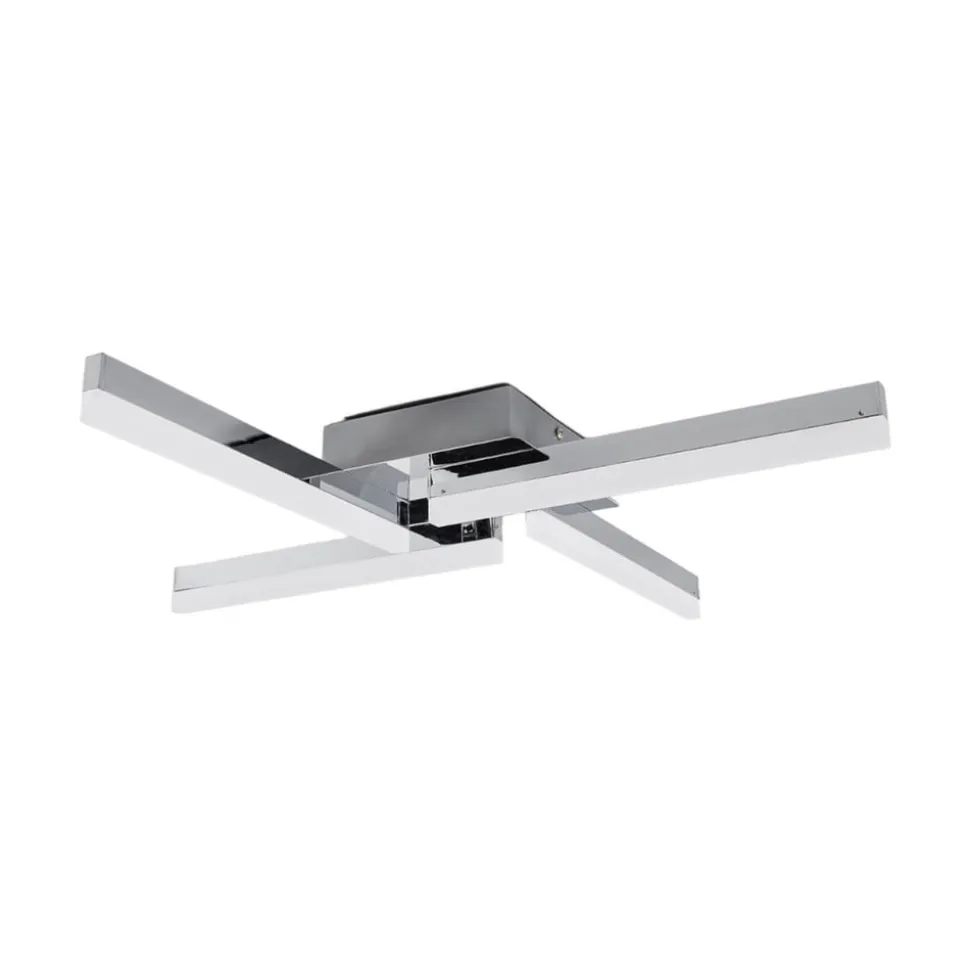 Lindby LED-loftlampe Patrik, 59 cm, 4 lyskilder, krom, IP44