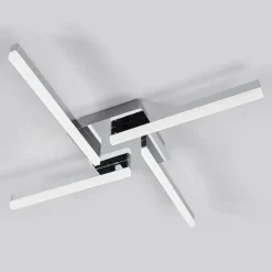 Lindby LED-loftlampe Patrik, 59 cm, 4 lyskilder, krom, IP44