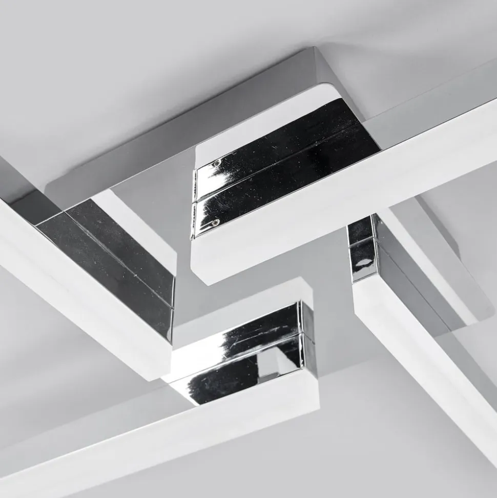 Lindby LED-loftlampe Patrik, 59 cm, 4 lyskilder, krom, IP44