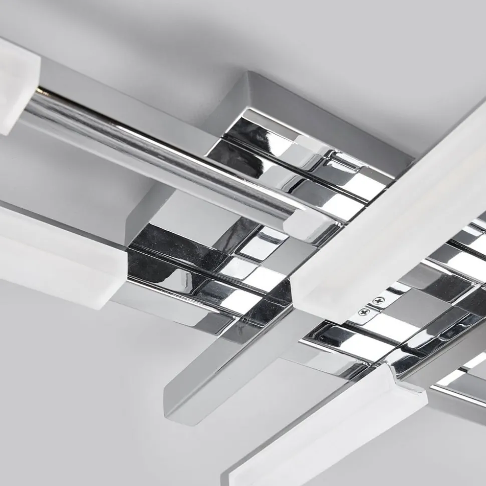 Lindby LED-loftlampe Patrik, 62 cm, 6 lyskilder, krom, IP44