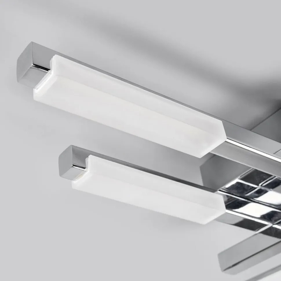 Lindby LED-loftlampe Patrik, 62 cm, 6 lyskilder, krom, IP44