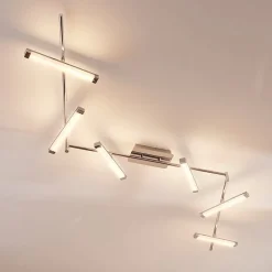 Lindby LED-loftlampe Pilou, 6 lyskilder, dæmpbar, krom