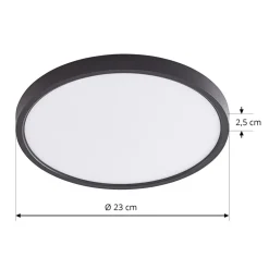 Lindby LED-loftlampe Pravin, Ø 23 cm, CCT, sort