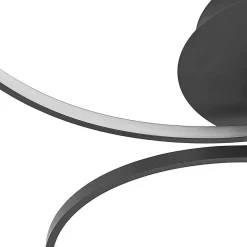Lindby LED-loftlampe Rayk, sort, metal, 77 cm, dæmpbar