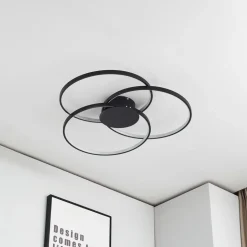 Lindby LED-loftlampe Riley, sort, 3.000 K, dæmpbar