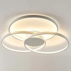 Lindby LED-loftlampe Riley, hvid, metal, 80 cm, dæmpbar