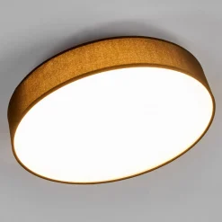 Lindby LED-loftlampe Saira, Ø 40 cm, sort, tekstil