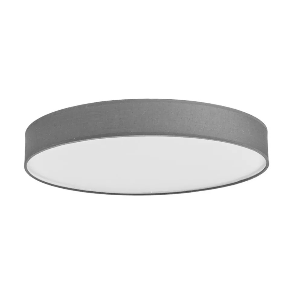 Lindby LED-loftlampe Saira, Ø 50 cm, grå, tekstil