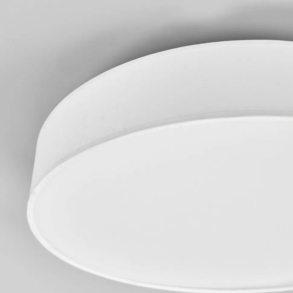 Lindby LED-loftlampe Saira, Ø 40 cm, hvid, tekstil