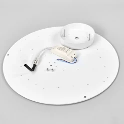 Lindby LED-loftlampe Saira, Ø 50 cm, hvid, tekstil
