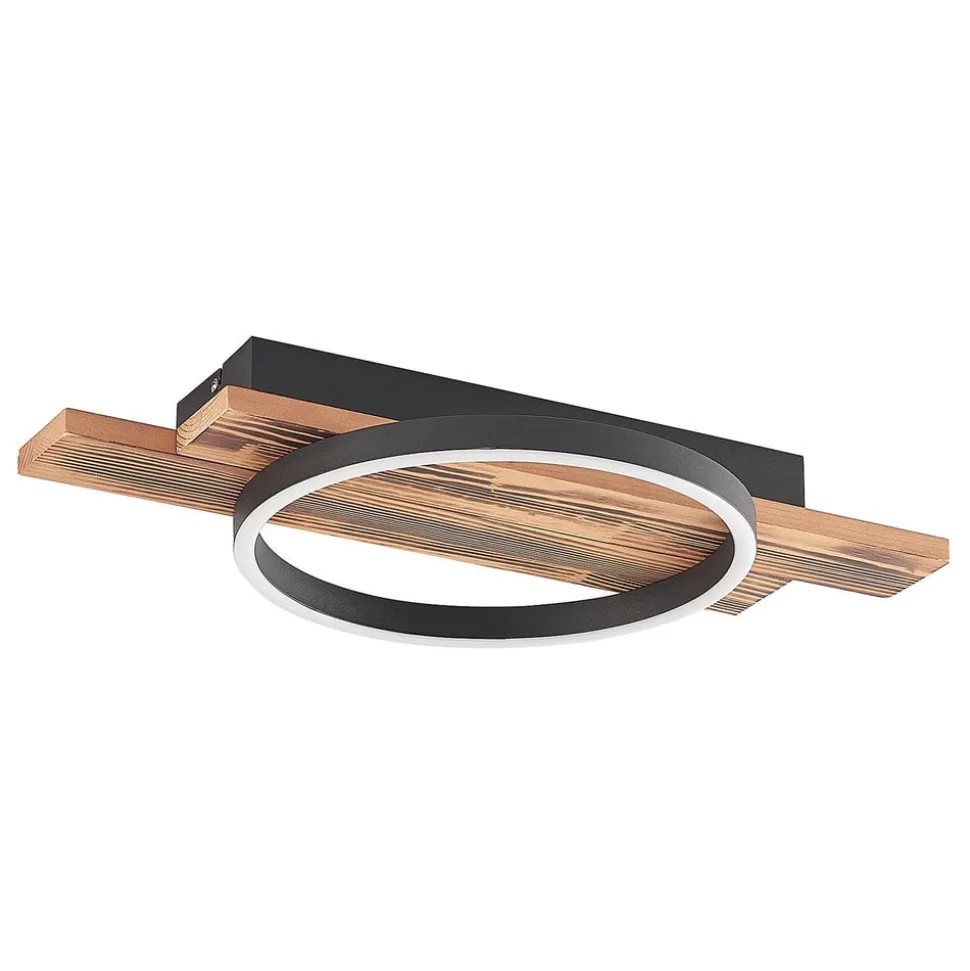 Lindby LED-loftlampe Sentoa, træ, 52,8 cm lang, 3.000 K