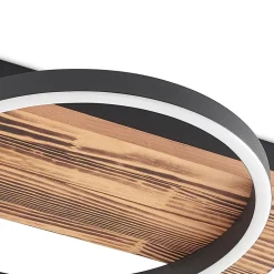 Lindby LED-loftlampe Sentoa, træ, 52,8 cm lang, 3.000 K