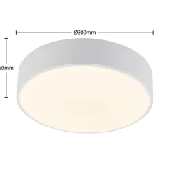 Lindby LED-loftlampe Simera, Ø 30 cm, hvid, metal