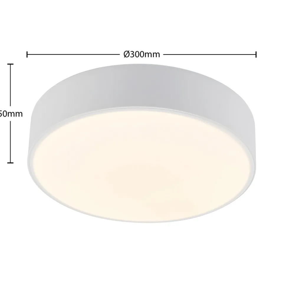 Lindby LED-loftlampe Simera, Ø 30 cm, hvid, metal