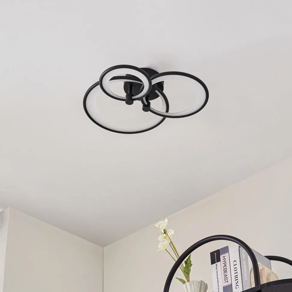 Lindby LED-loftlampe Sorma, sort, CCT, dæmpbar