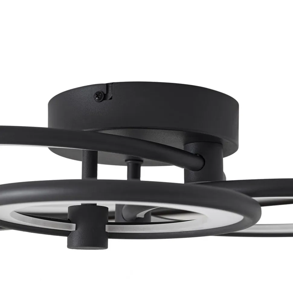 Lindby LED-loftlampe Sorma, sort, CCT, dæmpbar
