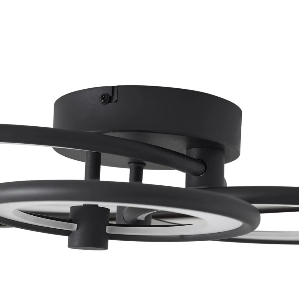 Lindby LED-loftlampe Sorma, sort, CCT, dæmpbar