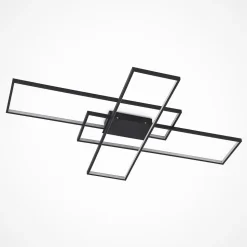 Lindby LED-loftlampe Tetson, sort, metal, dæmpbar