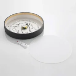 Lindby LED-loftlampe Todor, 50 cm, antracit, CCT, træ