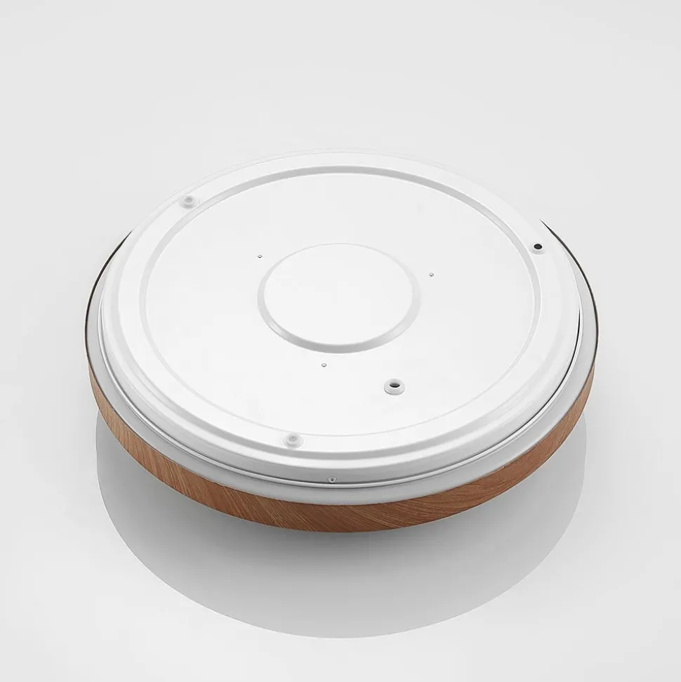 Lindby LED-loftlampe Vaako, Ø 41 cm, metal, trælook