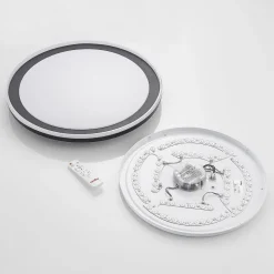 Lindby LED-loftlampe Verdan, sort, metal, dæmpbar, CCT