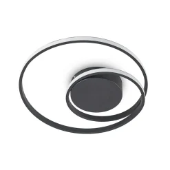 Lindby LED-loftlampe Youna, sort, aluminium, 39 cm, dæmpbar